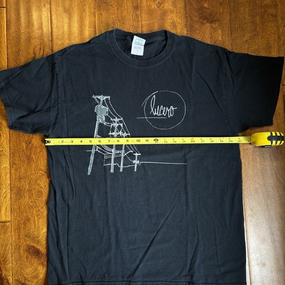 Lucero Band T-shirt Black White Power Line Art Large RARE READ - Picture 10 of 10